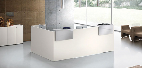 Balcão para receção em madeira moderno